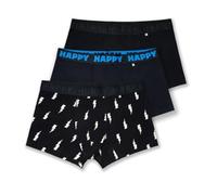 Happy Socks Boxer Court 3-Pack Black and Whites Coton Homme Noir S