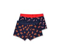 Happy Socks Boxers bleu foncé / caramel / rouge vif / blanc, Taille XL