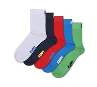 Happy Socks Chaussettes 1/2 Crew - Différentes couleurs - Pour homme et femme, Lot de 5 paires Solid 1/2 Crew -B, 38-42