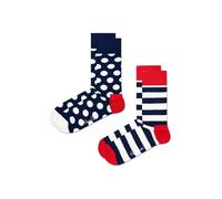 Happy Socks Mixte 2-pack Classic Big Dot Chaussettes, Bleu, 36-40 EU