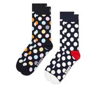 Happy Socks Chaussettes Classic Big Dot Mixte - Lot de 2 - Noir - Taille 36-40 EU