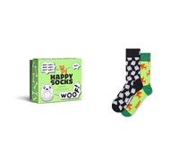 Happy Socks Chaussettes 2-Pack Dogs Gift Set Coton Homme Femme Vert 41-46