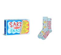 Happy Socks Chaussettes 2-Pack Sardines Gift Set Coton Homme Femme Bleu clair 36-40