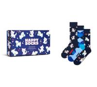 Happy Socks Chaussettes 3-Pack Animal Blue Gift Set Coton Mixte Bleu 41-46