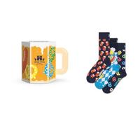 Happy Socks Chaussettes 3-Pack Beer Glass Gift Set Coton Mixte Marine 36-40