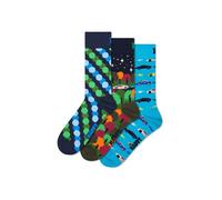 Happy Socks Chaussettes '3-Pack Car Socks' bleu foncé, Taille 36-40
