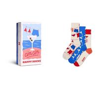 Happy Socks Chaussettes 3-Pack Cin Cin Gift Set Coton Homme Femme Blanc 36-40