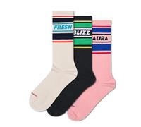Happy Socks Chaussettes 3-Pack Fresh Sneaker Coton Mixte Rose 41-46
