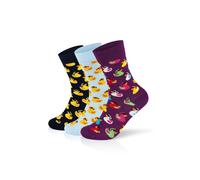 Happy Socks Chaussettes '3-Pack Rubber Duck' bleu ciel / violet / noir, Taille 36-40