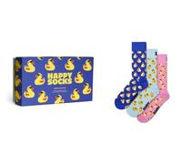 Happy Socks Chaussettes durables Rubber Duck lot de 3 bleu/jaune/rose clair Taille 41-46