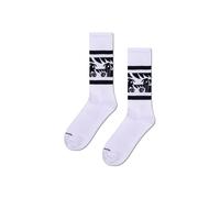 Happy Socks Chaussettes 'Anime Stripe Sneaker Sock White' blanc, Taille 41-46