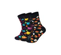 Happy Socks Chaussettes bleu / jaune / violet / rouge feu / noir, Taille 47-50