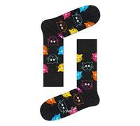 Happy Socks Chaussettes Chats Colorées, Noir/Multi