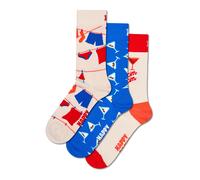 Happy Socks Chaussettes 'Cin Cin' bleu roi / rouge / noir / blanc cassé, Taille 36-40