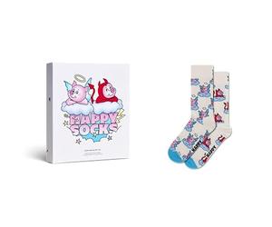 Happy Socks Chaussettes, cochons gentils et méchants, dans un coffret cadeau, lot de 2, tailles 36-40