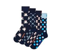 Happy Socks Chaussettes 'Coffee' bleu marine / bleu pastel / marron / blanc, Taille 36-40