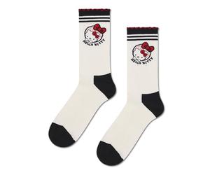 Happy Socks Chaussettes courtes Hello Kitty Ribbon Short Crew Sneaker Coton Homme Femme Blanc Noir 41-46