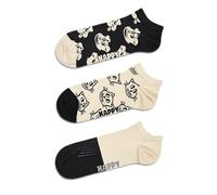 Happy Socks Chaussettes d'animaux - Chaussettes en coton dans des boîtes cadeaux colorées et amusantes - Avec motif chat et chien, Lot de 3 paires de chaussettes basses Pets, 41-46