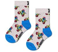 Happy Socks Chaussettes de moto pour enfant, gris, 22-24