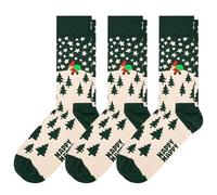 Happy Socks Chaussettes de Noël Arbre de Noël Chaussettes de Noël Casual Unisexe 3 Paires