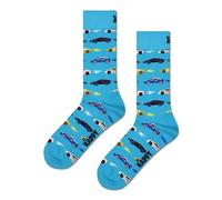 Happy Socks Chaussettes Fast Sport Crew dans un coffret cadeau - Voiture de sport F1 et moto - Lot de 3 - Tailles 36-40