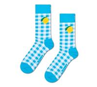 Happy Socks Chaussettes Gingham Lemon Coton Homme Femme Bleu 36-40