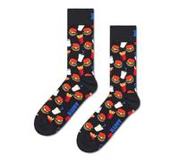 Happy Socks Chaussettes Hamburger Coton Homme Femme Noir 36-40