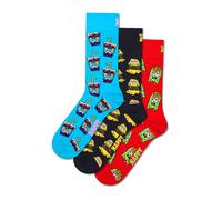Happy Socks Chaussettes 'Hangry Meal' bleu ciel / jaune / rouge / noir, Taille 36-40