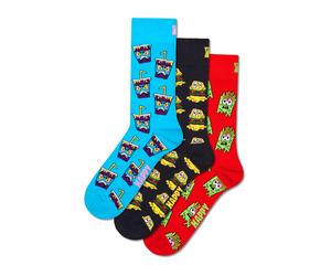 Happy Socks Chaussettes 'Hangry Meal' bleu ciel / jaune / rouge / noir, Taille 36-40