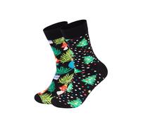 Happy Socks Chaussettes 'Holiday Tree' turquoise / pomme / orange foncé / noir, Taille 36-40