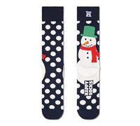 Happy Socks Chaussettes Jumbo Snowman Crew - Bleu marine (UK, Alpha, M, L, Regular, Navy, Regular), bleu marine, M-L
