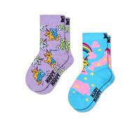 Happy Socks Chaussettes Kids 2-Pack Unicorn Coton Enfant Violet 2-3Y