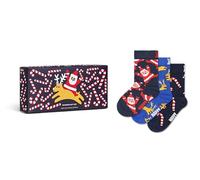 Happy Socks Chaussettes Kids 3-Pack Santa and His Helper Gift Set Coton Enfant Marine 12-24M