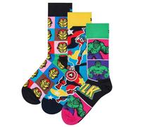 Happy Socks Chaussettes 'Marvel Avengers' bleu / jaune / vert / violet / rose / noir, Taille 41-46