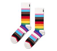 Happy Socks Pride Stripe, colorés et amusants, Chaussettes pour homme et femme, Blanc-Rouge-Vert-Jaune (36-40)