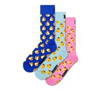 Happy Socks Chaussettes 'Rubber Duck' bleu / bleu clair / jaune / rose clair, Taille 36-40