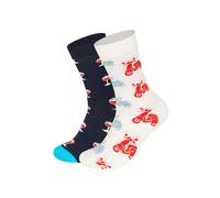 Happy Socks Chaussettes 'Scooter and Wine' bleu marine / bleu fumé / rouge / blanc, Taille 36-40
