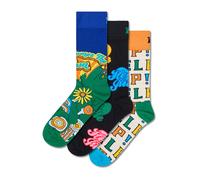 Happy Socks Chaussettes 'The Beatles' gentiane / vert gazon / noir / blanc naturel, Taille 36-40