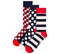 Happy Socks Chaussettes Unisex, Pack De 3 - Classique, Motif, Mélange De Coton