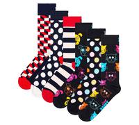 Happy Socks Chaussettes Unisex, Pack De 6 - Classique, Motif, Mélange De Coton