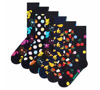 Happy Socks Chaussettes Unisex, Pack De 6 - Classique, Motif, Mélange De Coton