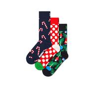 Happy Socks Chaussettes 'X-Mas' bleu marine / vert / rouge vif / blanc, Taille 36-40