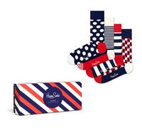 Chaussettes Happy Socks Classic Navy bleu foncé blanc rouge (4 paires) - 36-40