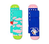 Happy Socks Clouds Anti-Slip Lot de 2 Paires de Chaussettes antidérapantes Taille 2-3A, Multicolore, 2-3 Ans Mixte Enfant