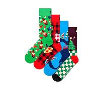 Happy Socks Coffret cadeau dans une boîte - Santas Workshop - 4 paires de chaussettes, Atelier du Père Noël, 36-40