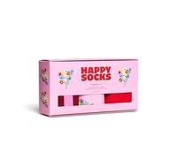 Happy Socks Everyday Basics - Coffret cadeau de chaussettes mi-mollet - Fleurs et rayures - Lot de 3 - Tailles 36-40