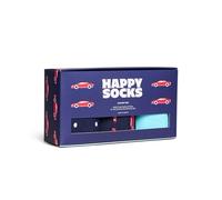 Happy Socks Everyday Basics - Coffret cadeau de chaussettes mi-mollet - Voitures et pois - Lot de 3 - Tailles 36-40