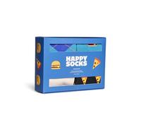 Happy Socks Everyday Basics - Coffrets cadeaux de chaussettes mi-mollet - Burger et pizza - Lot de 4 - Tailles 41 à 46