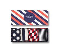 Happy Socks Femme Stripe Gift Box Calcetines, Bleu-rouge-blanc, 36-40 EU