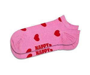 Happy Socks Hearts Chaussettes basses, Rose, 41-46